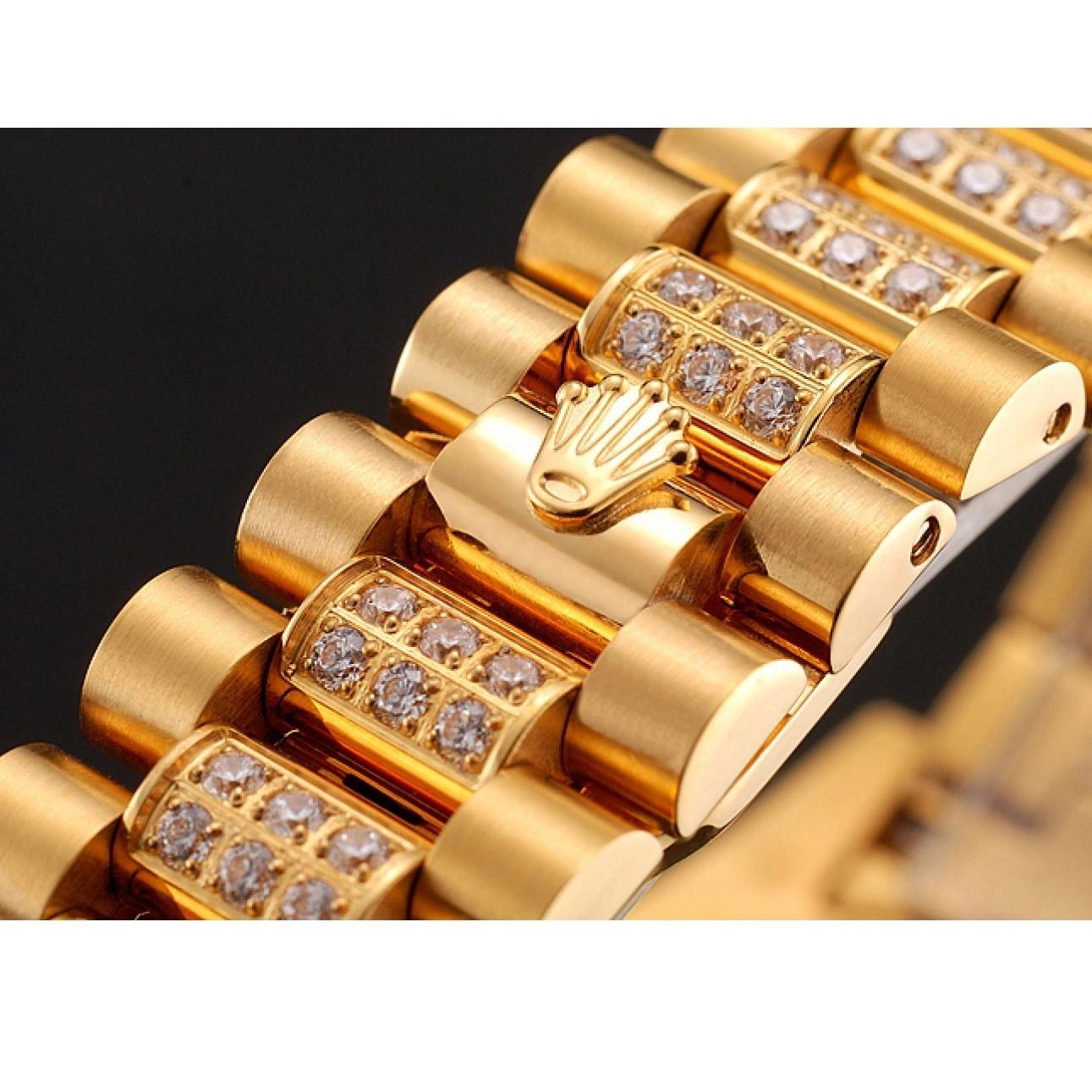 Best AAA Replica Sites Swiss 1453960 Diamond Gold Bracelet Day-Date Rolex Diamond Red Pave Dial 0616